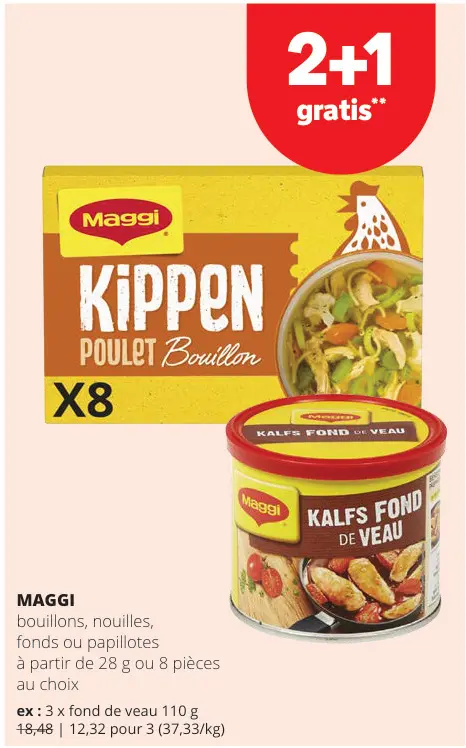 Offre: Maggi bouillons, nouilles, fonds ou papillote