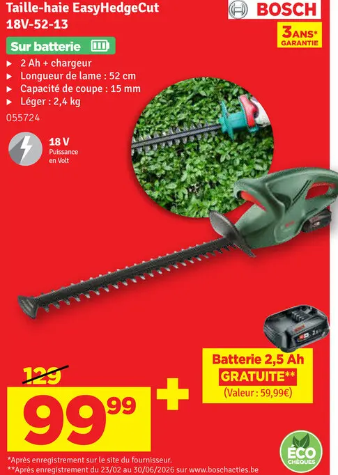 Offre: Taille-haie EasyHedgeCut 18V-52-13