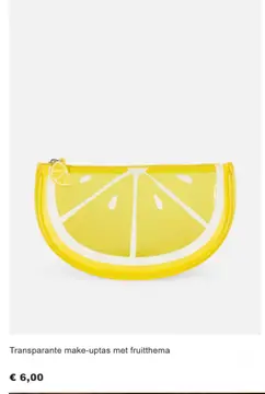 Aanbieding: Transparante make-uptas met fruitthema