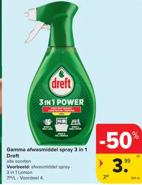 Aanbieding: Gamma afwasmiddel spray 3 in 1