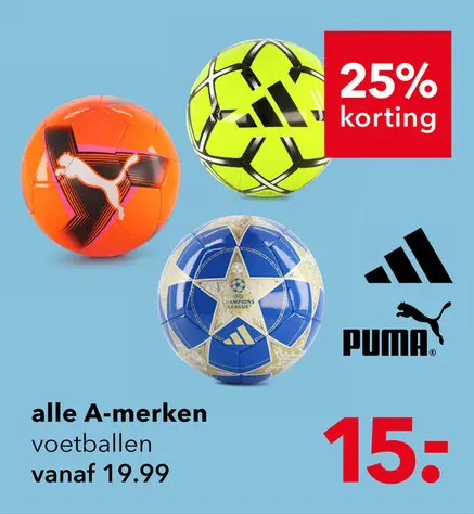 Aanbieding: A-merk voetballen