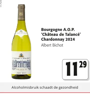 Promotie: Bourgogne A.O.P. 'Château de Talancé' Chardonnay 2024
