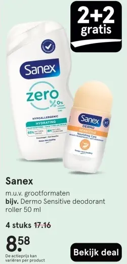 Aanbieding: Sanex Dermo Sensitive deodorant roller 50 ml