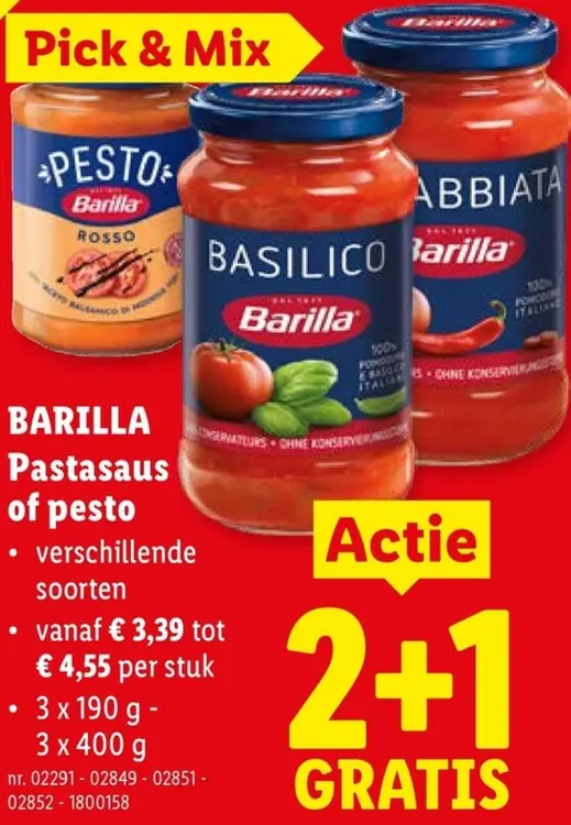 Promotie: Pastasaus of pesto