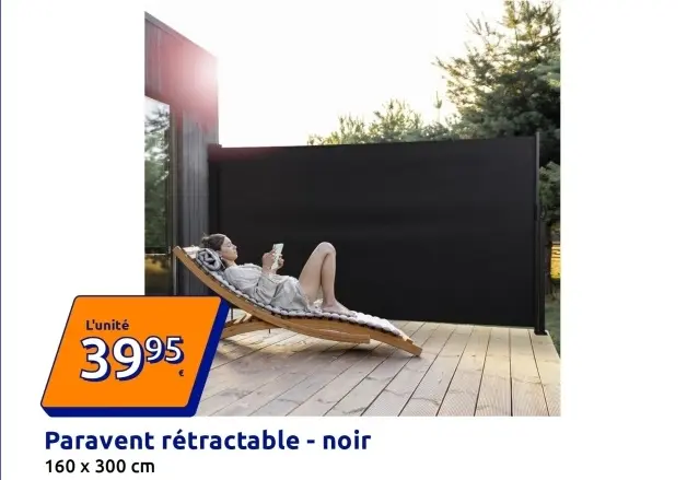 Offre: Paravent rétractable - noir