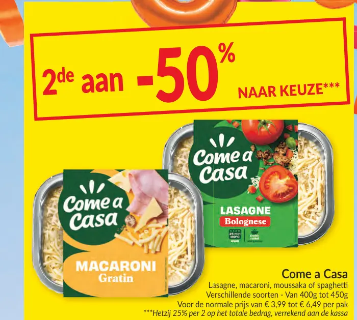 Promotie: Lasagne, macaroni, moussaka of spaghetti
