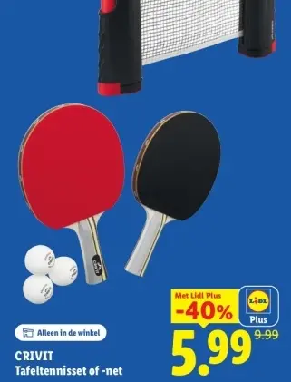 Aanbieding: Tafeltennisset of -net