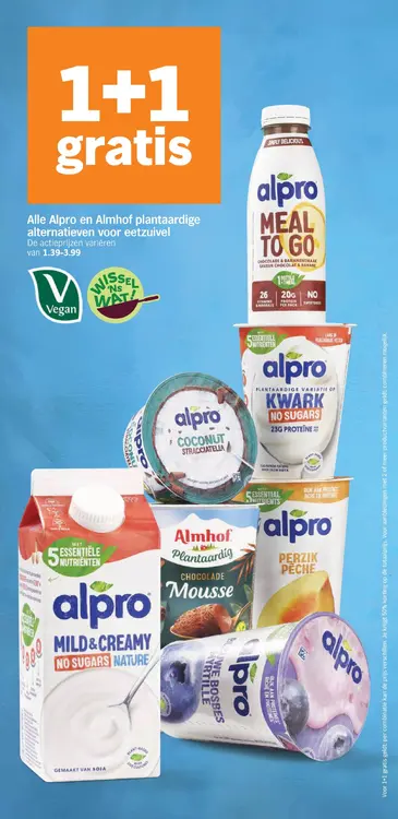 Aanbieding: Alpro en Almhof plantaardige alternatieven voor eetzuivel