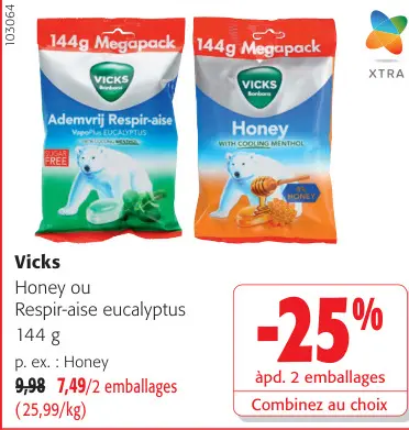 Offre: Honey ou Respir-aise eucalyptus
