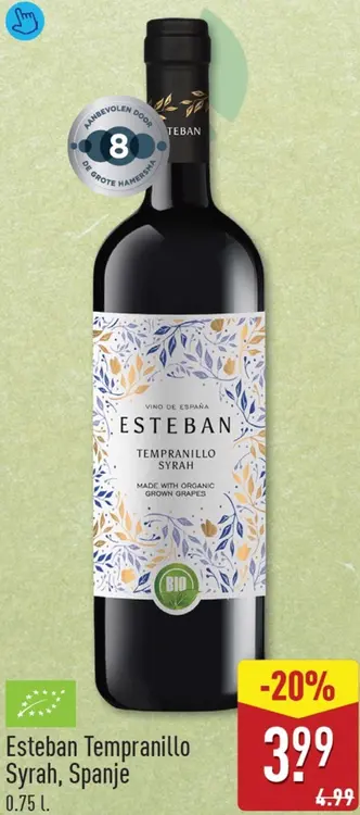 Aanbieding: Esteban Tempranillo Syrah, Spanje