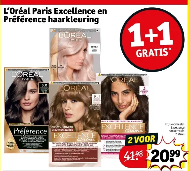 Aanbieding: L'Oréal Paris Excellence en Préférence haarkleuring