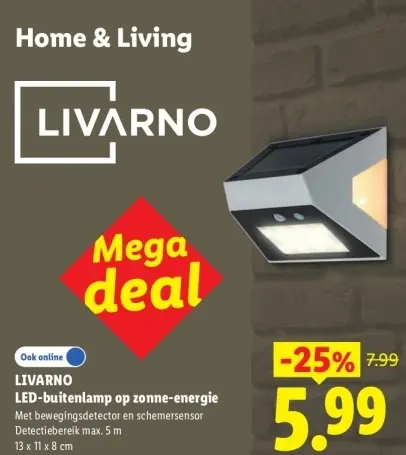 Aanbieding: LED-buitenlamp op zonne-energie