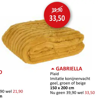 Aanbieding: Gabriella Plaid Imitatie konijnenvacht