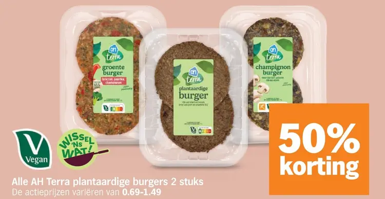 Aanbieding: AH Terra plantaardige burgers