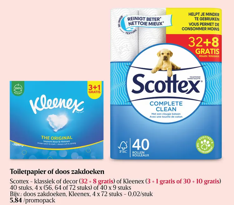 Offre: Toiletpapier of doos zakdoeken