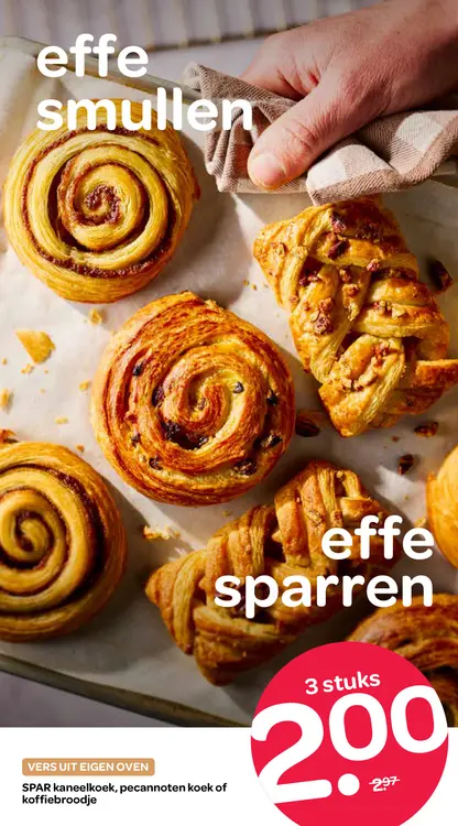 Aanbieding: kaneelkoek, pecannoten koek of koffiebroodje