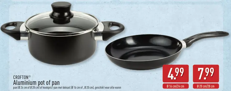 Promotie: Aluminium pot of pan