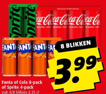 Aanbieding: Fanta of Cola 8-pack of Sprite 4-pack