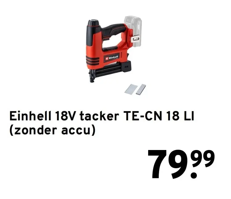 Aanbieding: Einhell 18V tacker TE-CN 18 LI