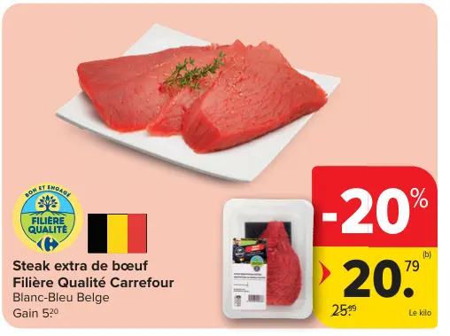 Offre: Steak extra de bœuf