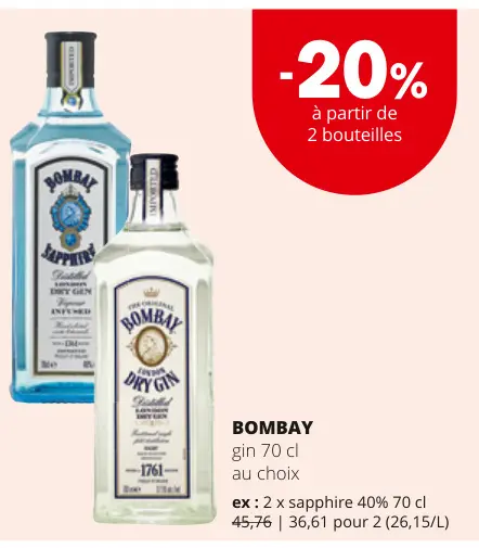 Offre: Bombay gin