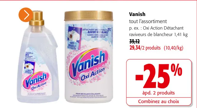 Offre: Vanish Oxi Action Détachant raviveurs de blancheur