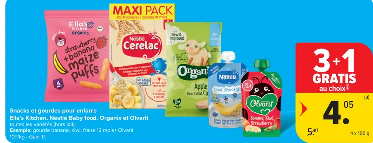Offre: Snacks et gourdes pour enfants