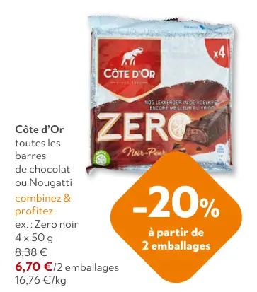 Offre: toutes les barres de chocolat ou Nougatti ex.