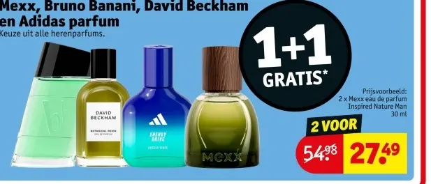 Promotie: Mexx, Bruno Banani, David Beckham en Adidas parfum