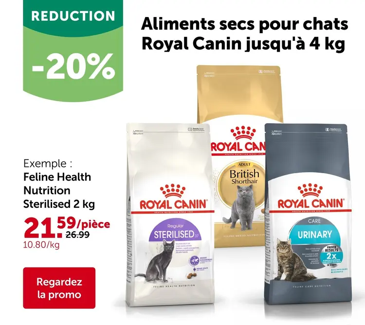 Offre: Aliments secs pour chats jusqu'à 4 kg