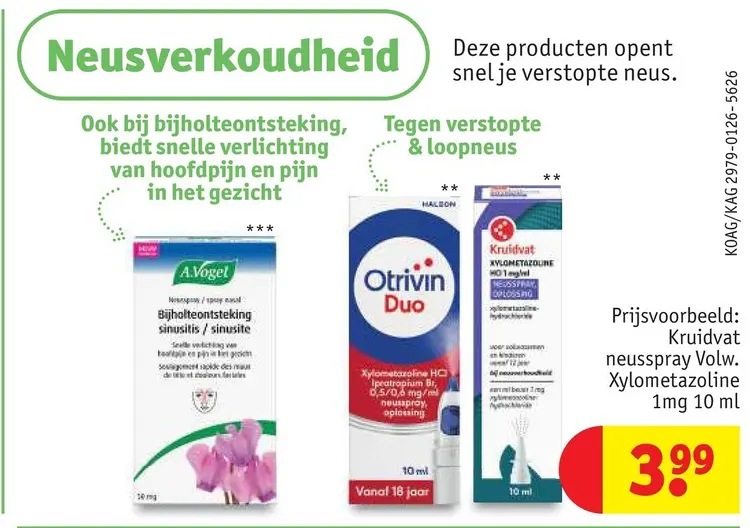 Aanbieding: Producten voor neusverkoudheid