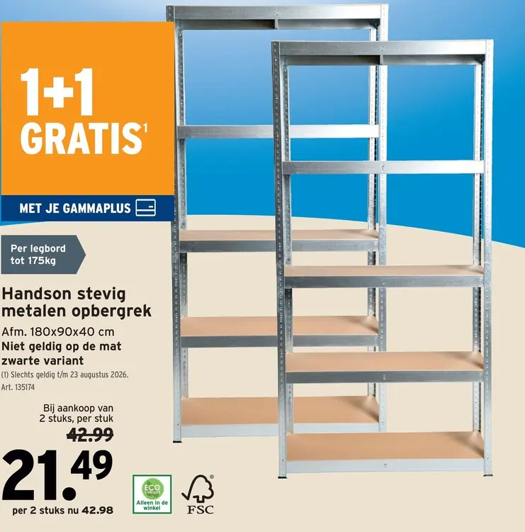 Promotie: Handson stevig metalen opbergrek