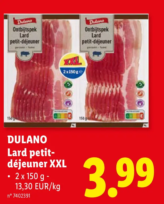 Offre: Lard petit-déjeuner XXL