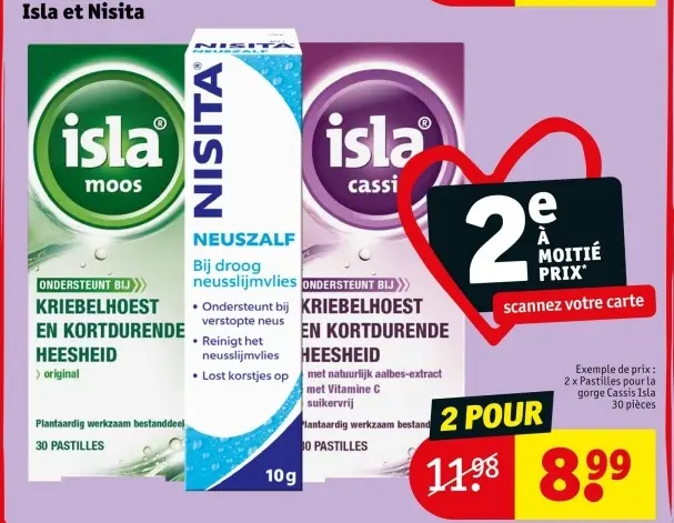 Offre: Pastilles pour la gorge Cassis Isla