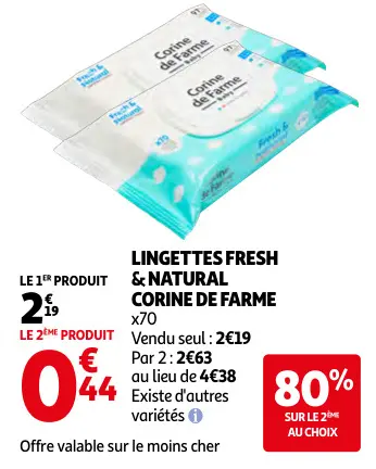 Promotie: Lingettes fresh & natural
