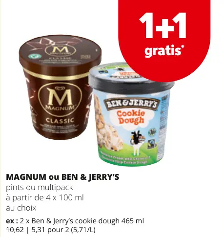 Offre: MAGNUM ou BEN & JERRY'S