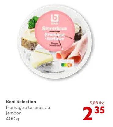Offre: fromage à tartiner au jambon