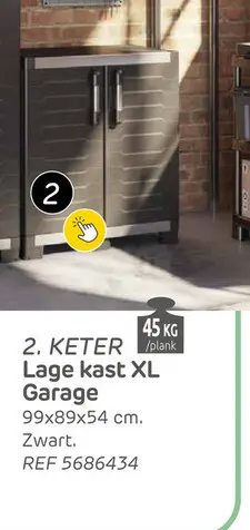 Aanbieding: Keter garage kast xl laag 89x54x99cm zwart