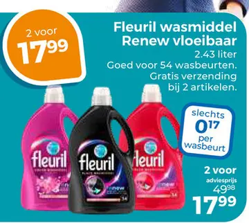 Aanbieding: Fleuril wasmiddel Renew vloeibaar