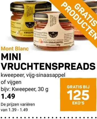 Aanbieding: Mont Blanc Mini vruchtenspreads