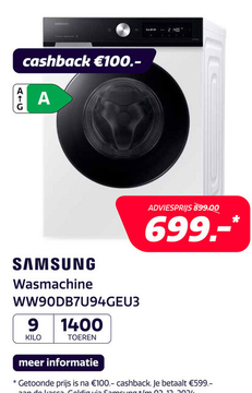 Aanbieding: Samsung WW90DB7U94GEU3