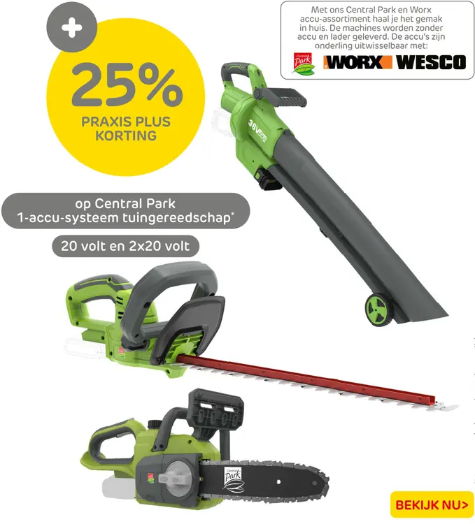 Aanbieding: 1-accu-systeem tuingereedschap