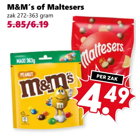 Aanbieding: M&M's or Maltesers