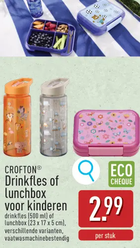Promotie: Drinkfles of lunchbox voor kinderen