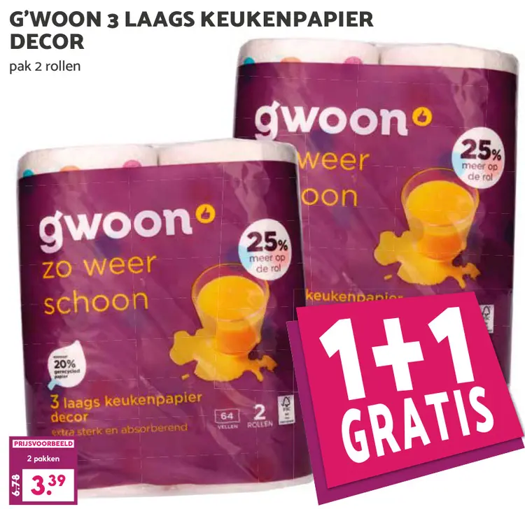 Aanbieding: 3 laags keukenpapier decor