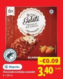 Aanbieding: Chocoladeroomijsjes amandel