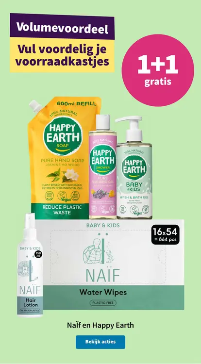 Promotie: Happy Earth & Naïf products