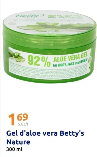 Offre: Gel d'aloe vera Betty's Nature
