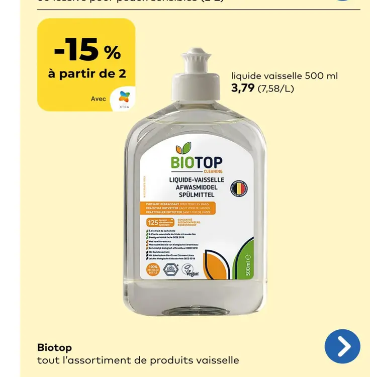 Offre: Biotop produits vaisselle