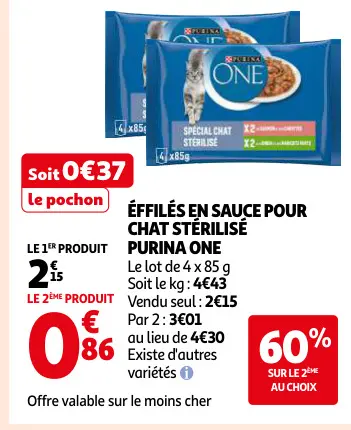 Promotie: Éffilés en sauce pour chat stérilisé